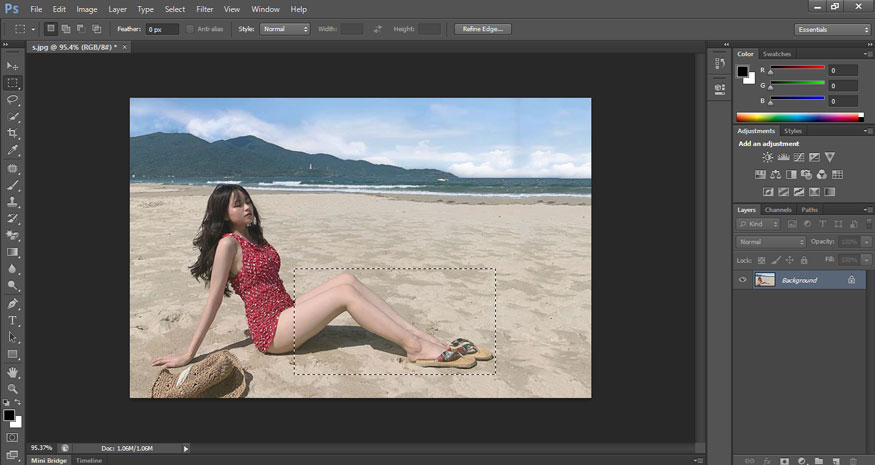 create a selection with the Marquee Tool